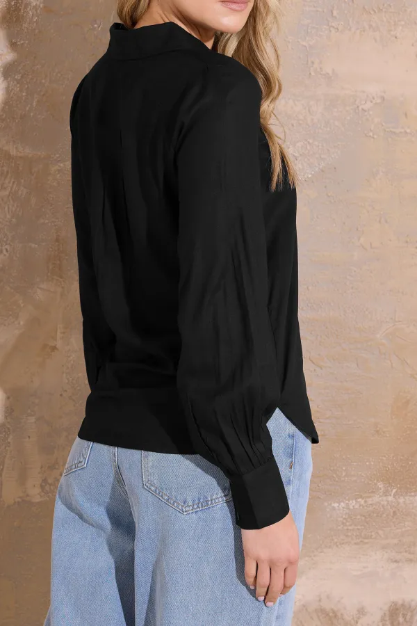 Pleated Viscose Fiber Shirt