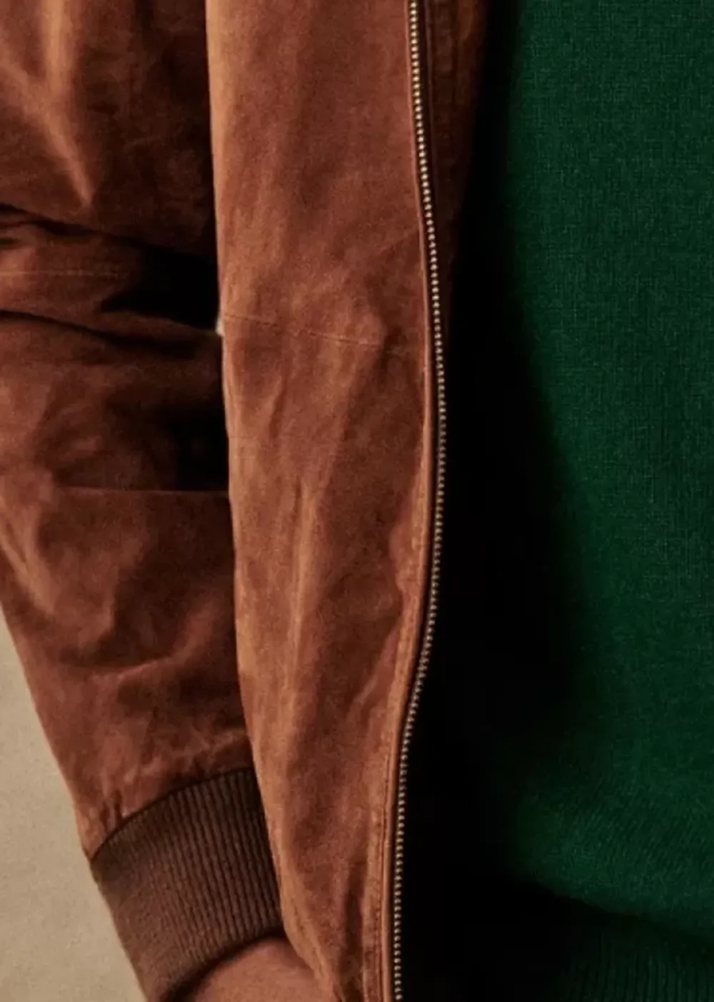 Suede Crew Neck Jackets