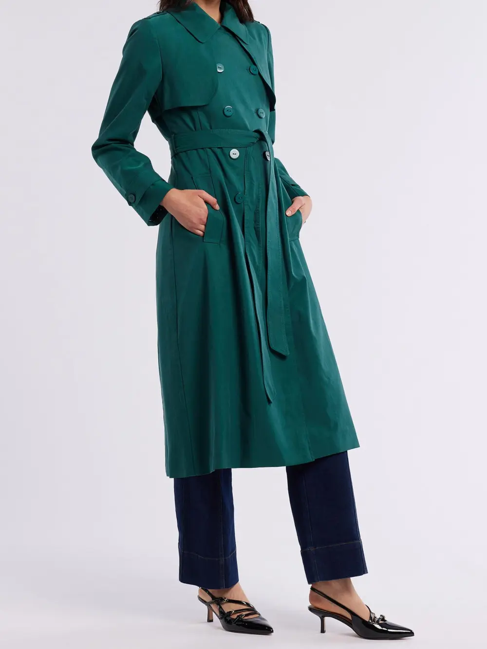 Green Classic Trench Coats