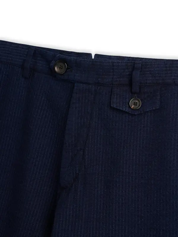 Indigo Cotton Casual Style Trousers