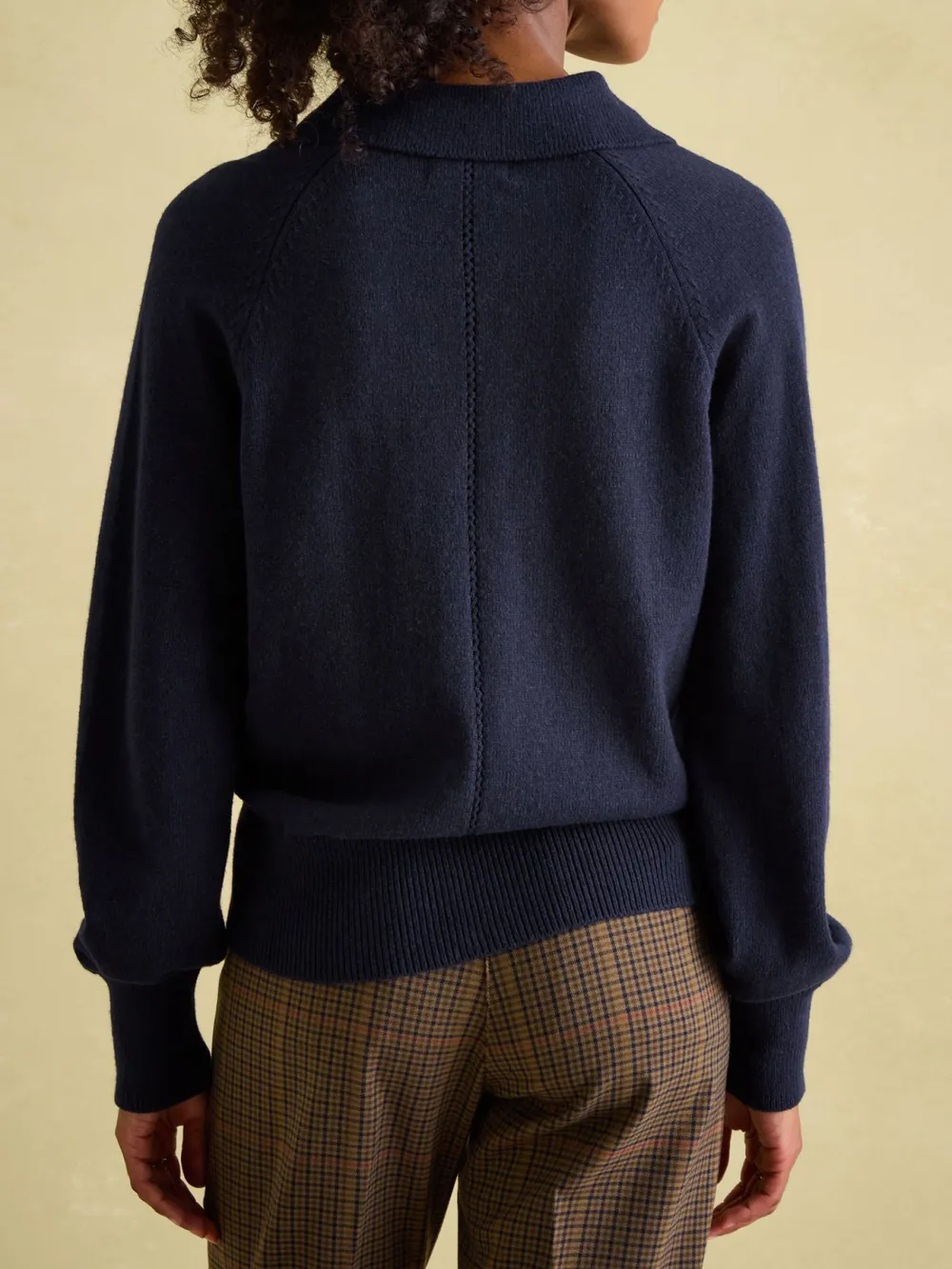 V Neck Stripe Jumper with Collar