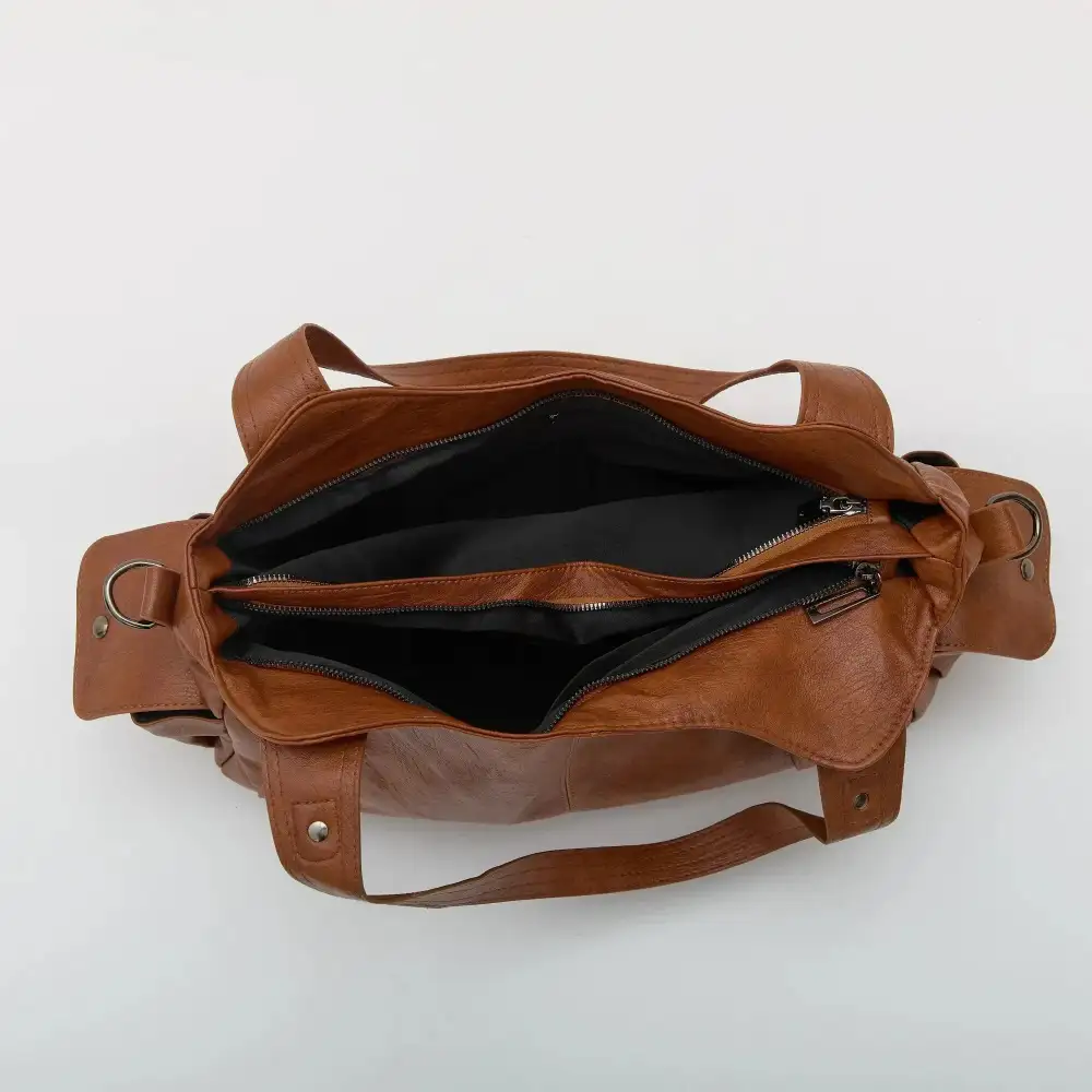 Pocket Front Leather Crossbody Bag