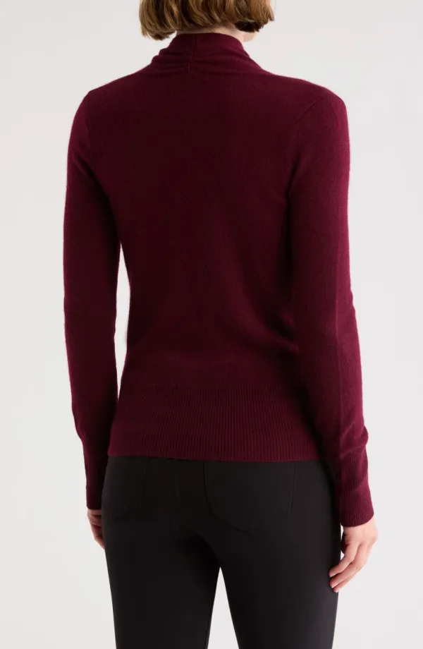 Cashmere Faux Wrap Sweater
