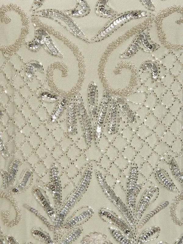 Floral Mint Green Plain Dress Long Dress