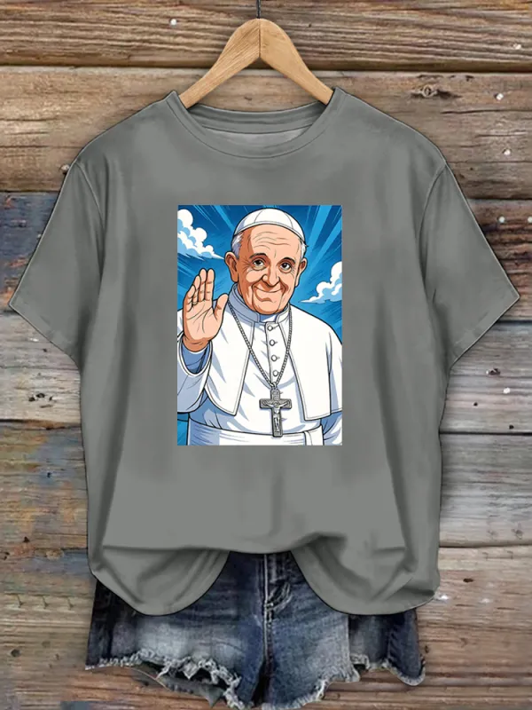 Women's Rip 1936-2025 Print Short Sleeve Round Neck Cotton T-Shirt