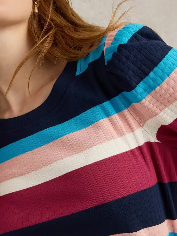 Puff Sleeve Crew Neck Tee