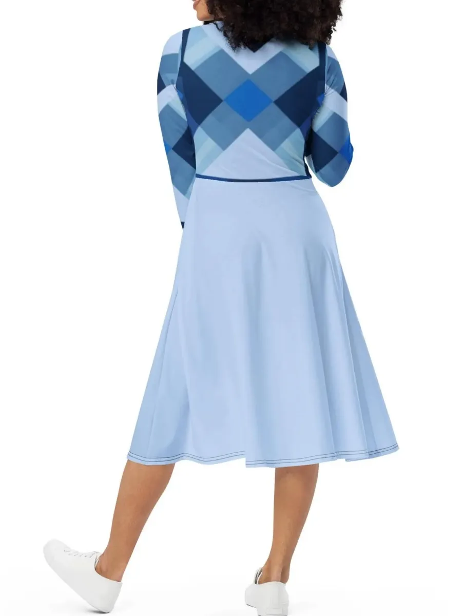 Classic Plaid Midi Dress