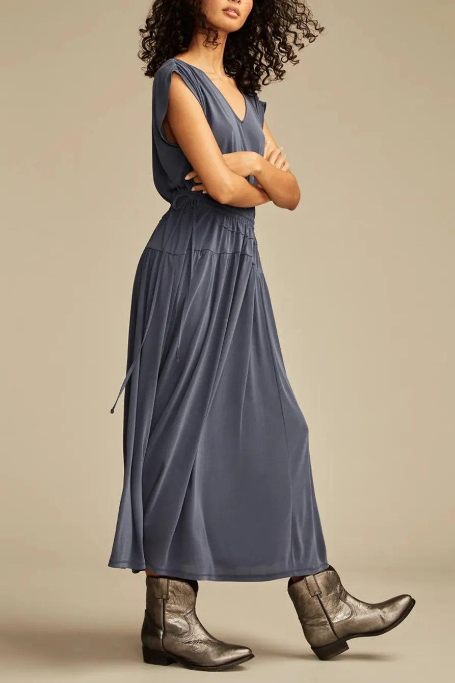 Blue Nights Sandwash Ruched Dress