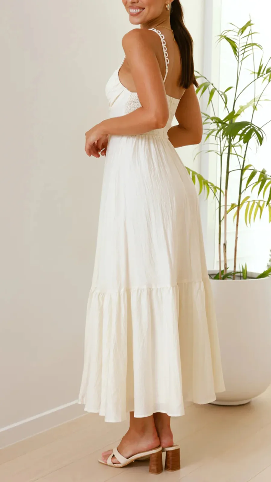 Front Button Detailing Maxi Dress