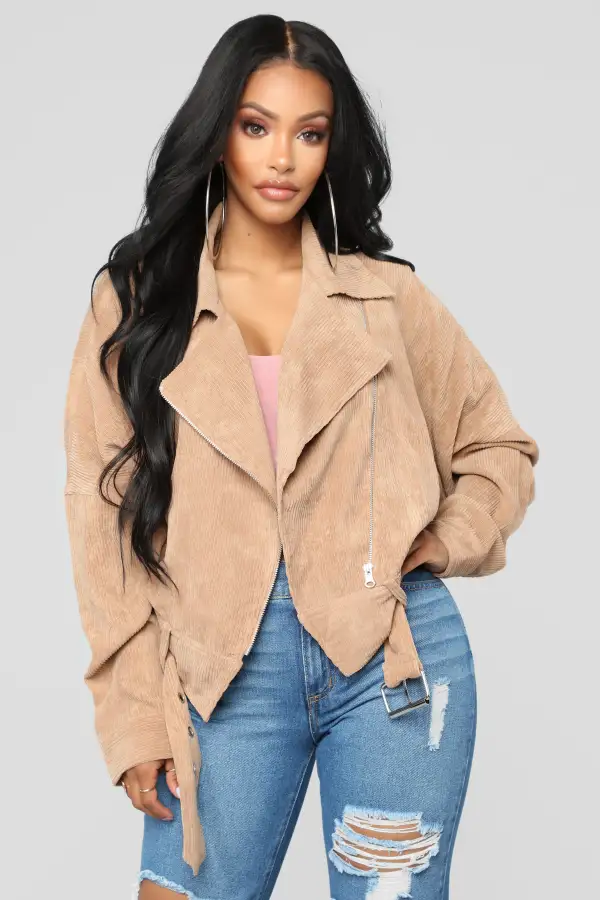 Keep It Together Moto Jacket - Camel
