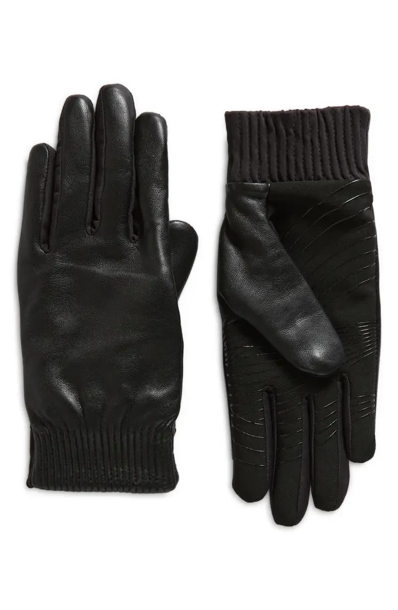 Accordion Cuff Leather Gloves