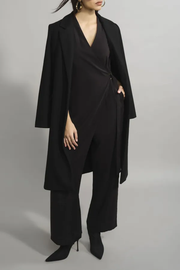 Black Casual Style V-neck Jumpsuit