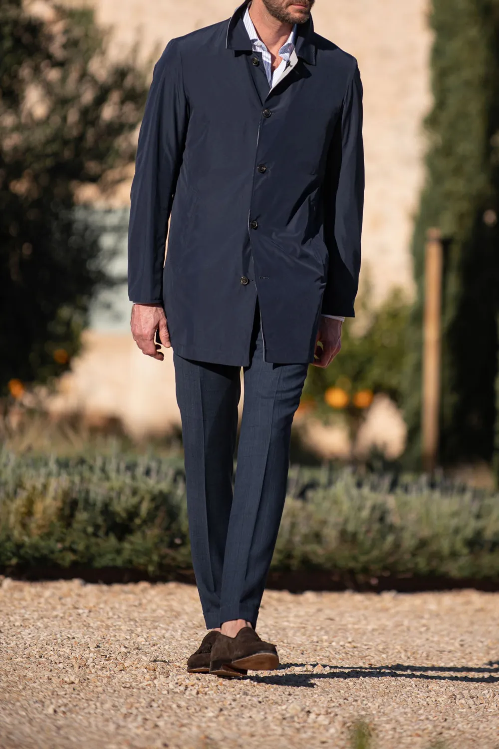 Blue And Grey Reversible Raincoa