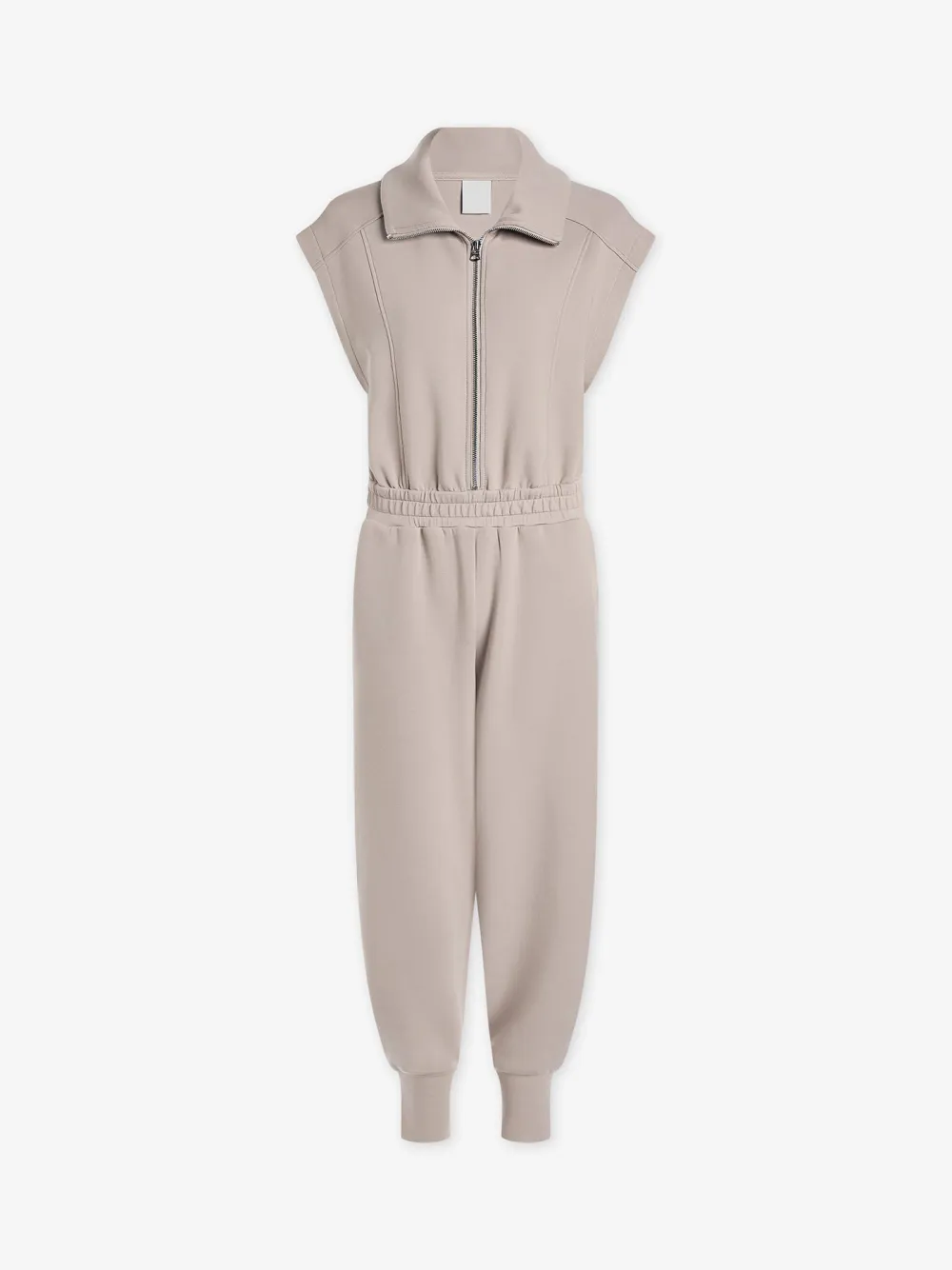 Relaxed Sleeveless Zip-Front Jogger Jumpsuit
