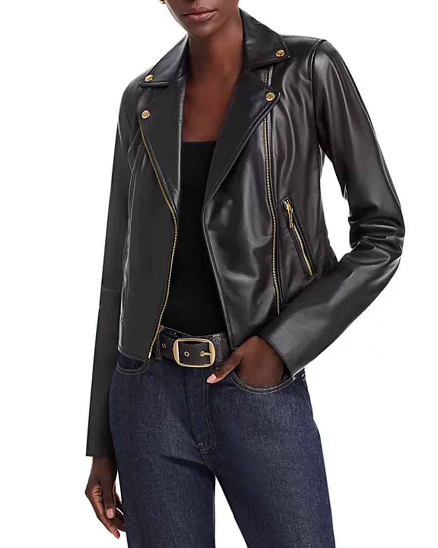 Long Sleeves Leather Moto Jacket