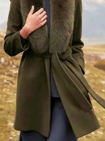 Casual Faux Fur Heavyweight Overcoat