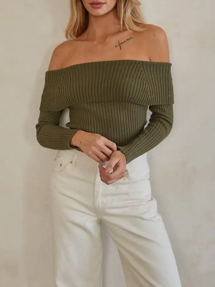 Kara Off the Shoulder Bow Back Sweater