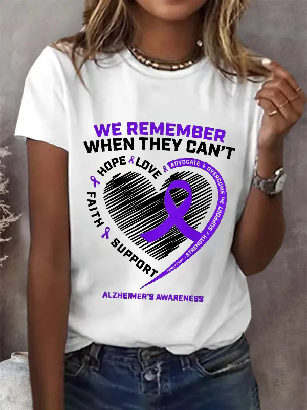 Purple Alzheimers Awareness Products Women Gra T-Shirt