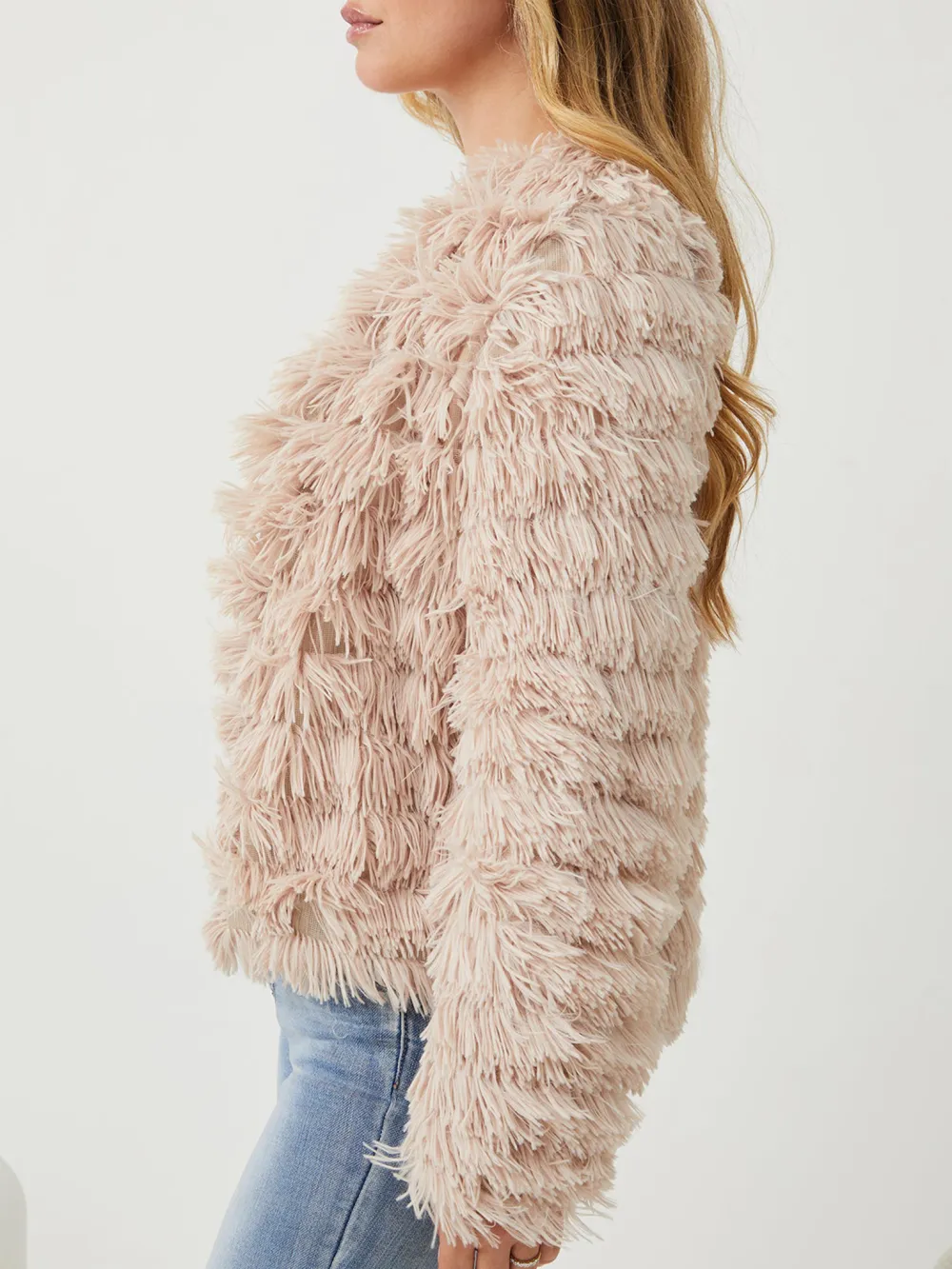 Beige Daily Long sleeves Jacket