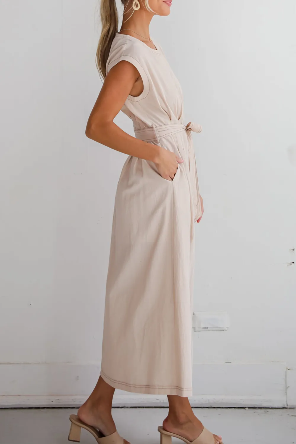 Easy To See Natural Midi Dress