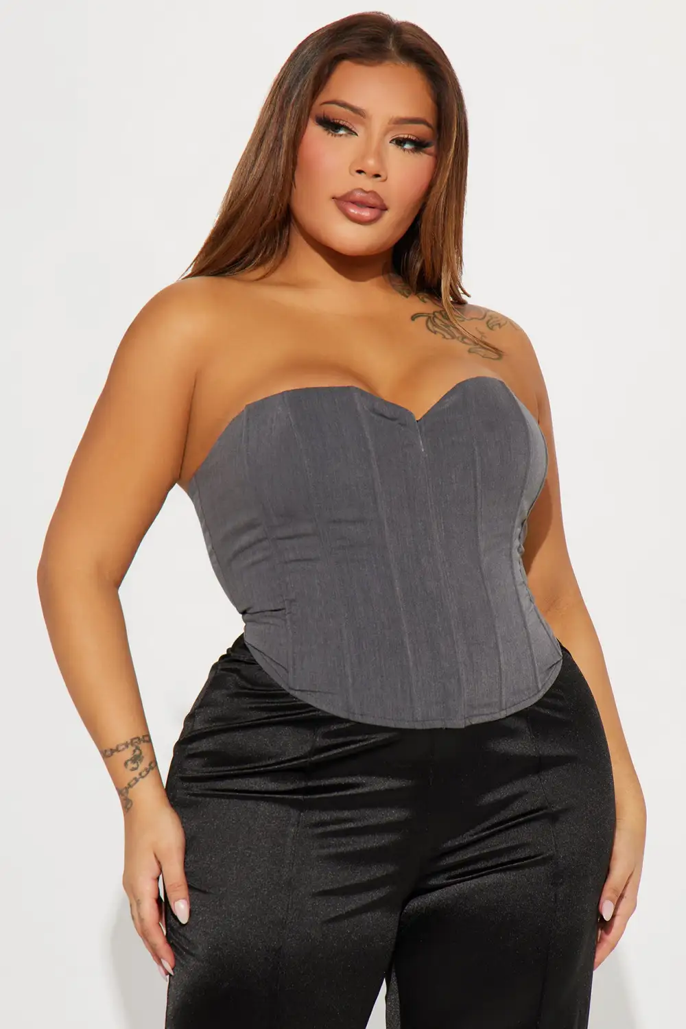 Edetta Corset Top - Grey