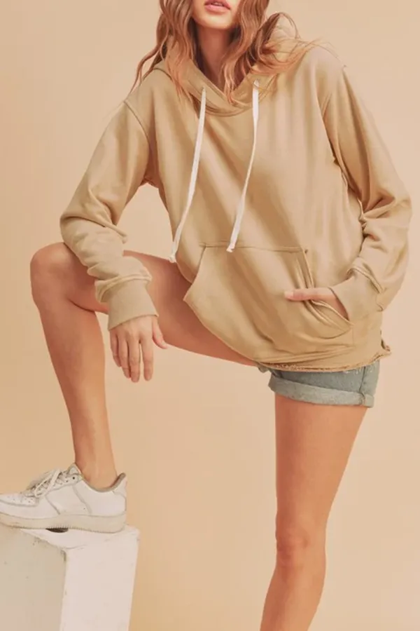 Oatmeal Retro Versatile Slimming  Hoodie