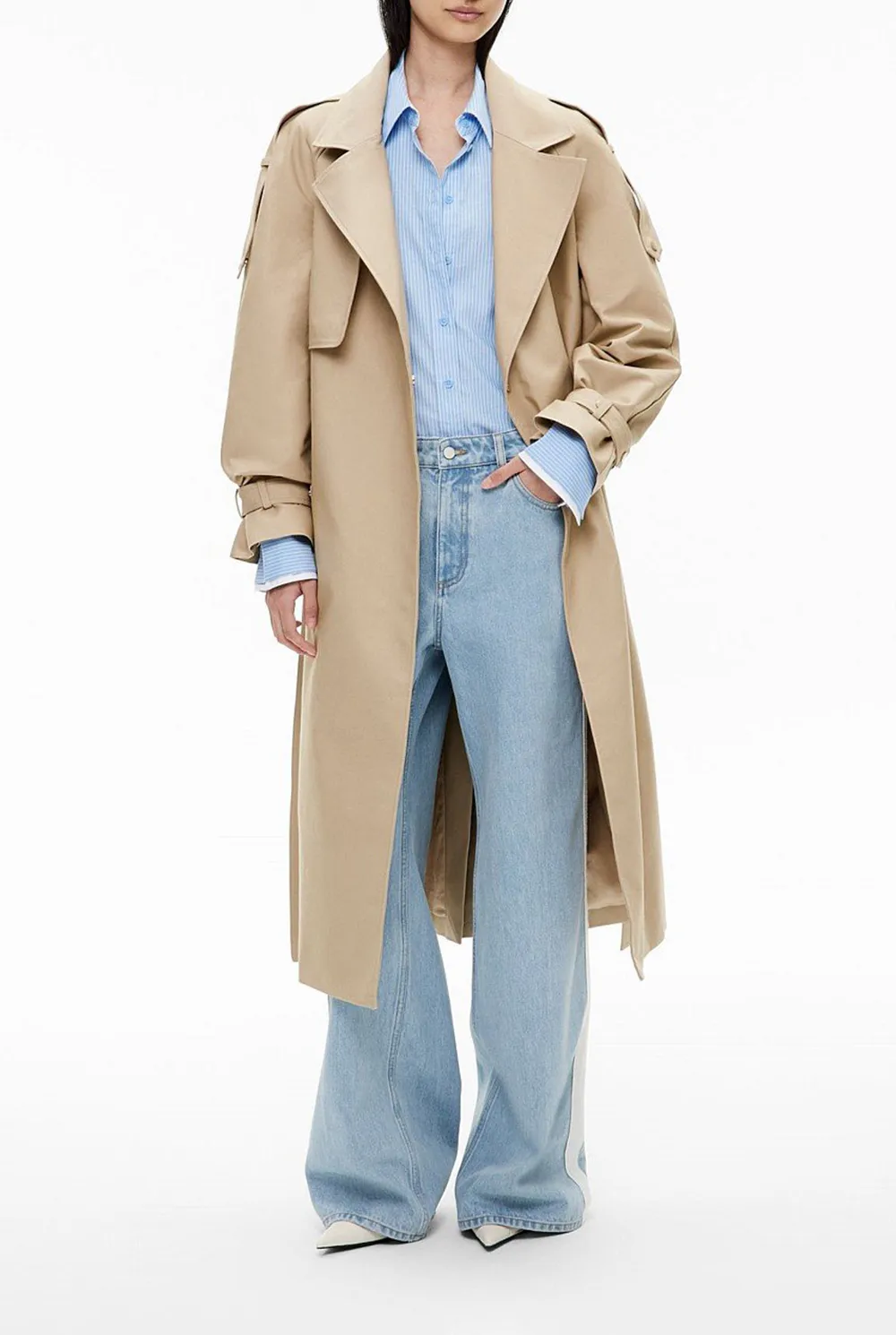 Elegant Long Women's Trench Coat