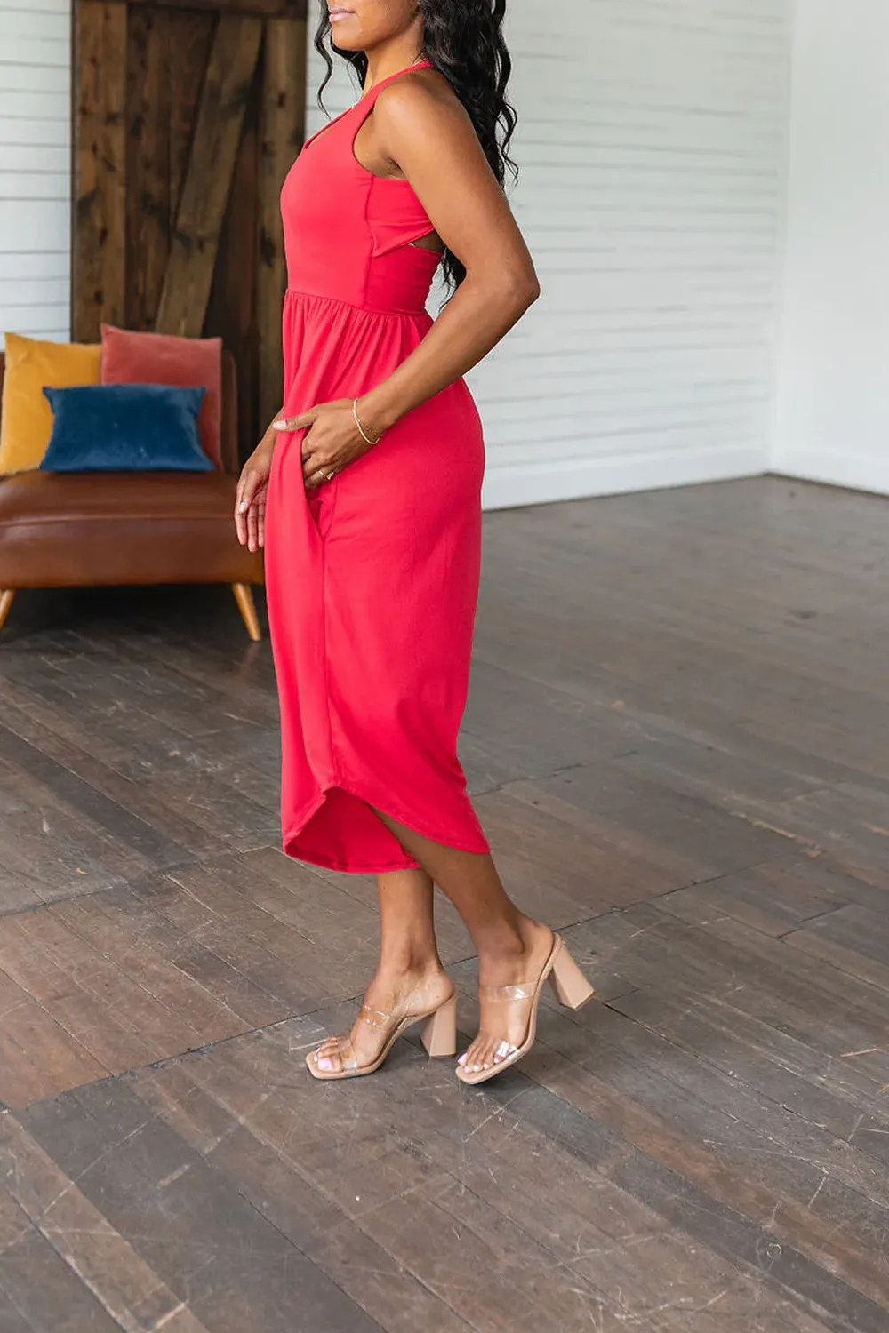 Red Daily Loose Personality Jumpsuit