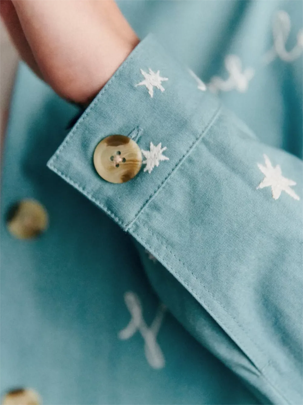 Light Blue Embroidered Denim Jacket