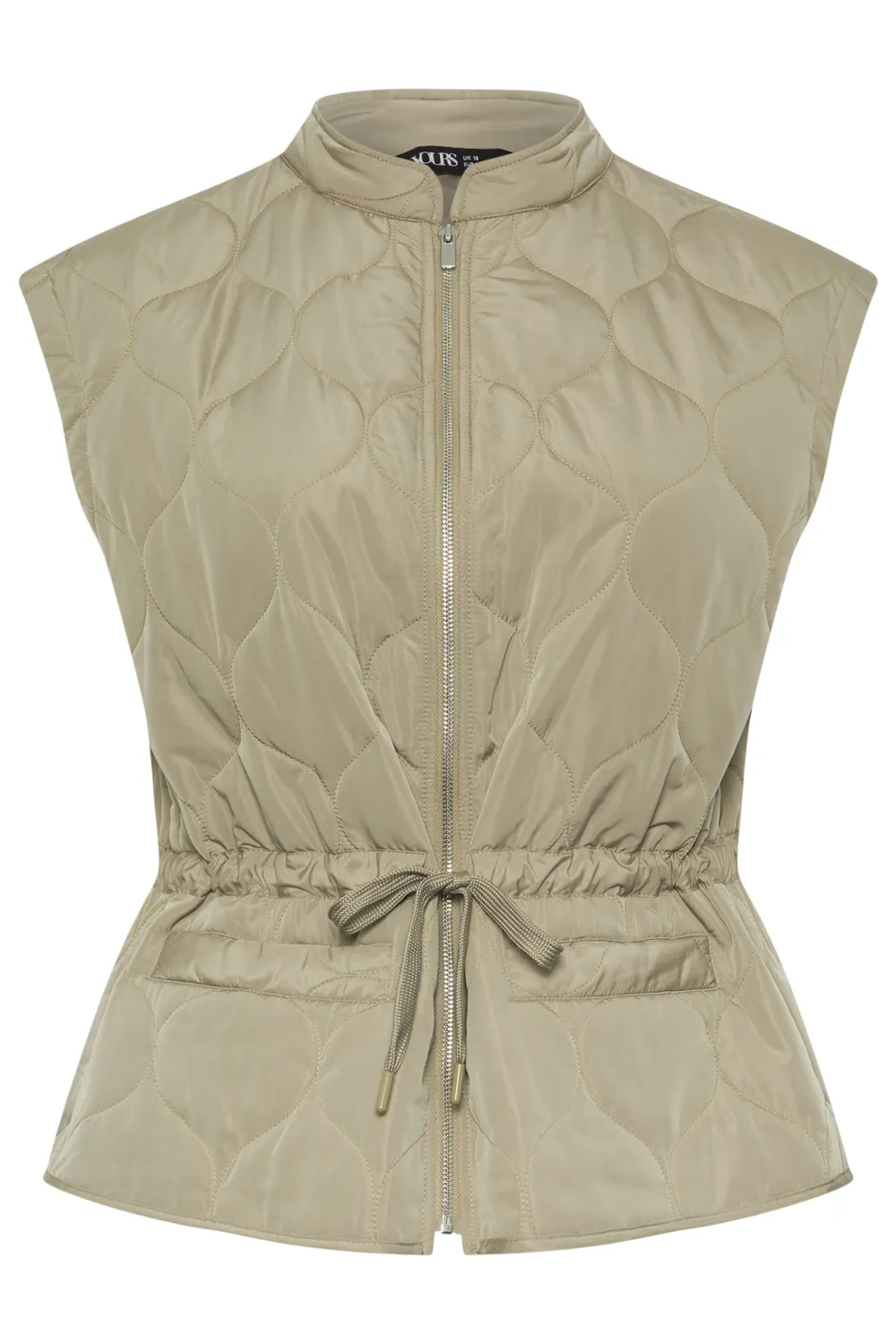 YOURS Curve Beige Brown Cropped Boxy Gilet
