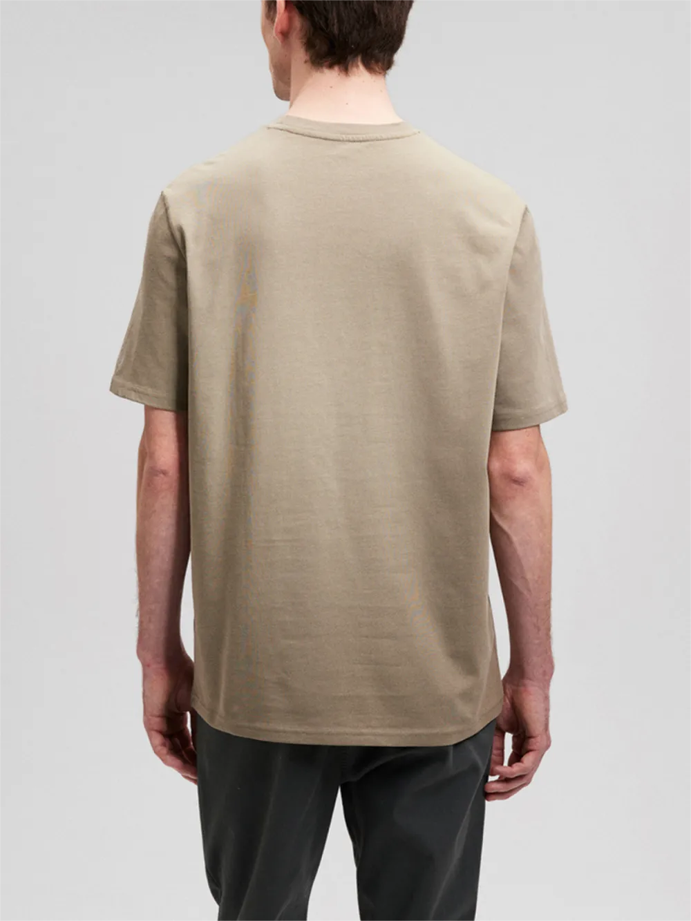 Khaki Short - Sleeve Contrast Trim Tee