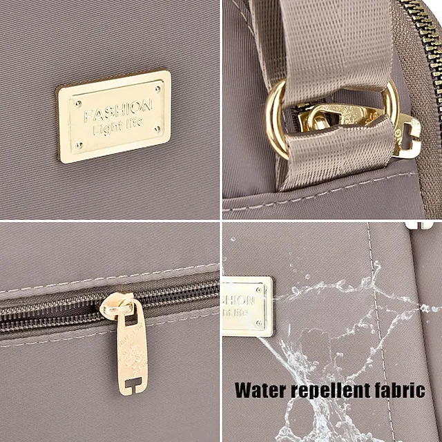 Women's Crossbody Bag Shoulder Bag Dome Bag Oxford Cloth Outdoor Daily Rivet Zipper Large Capacity Waterproof Lightweight Solid Color Light Blue Black Pink