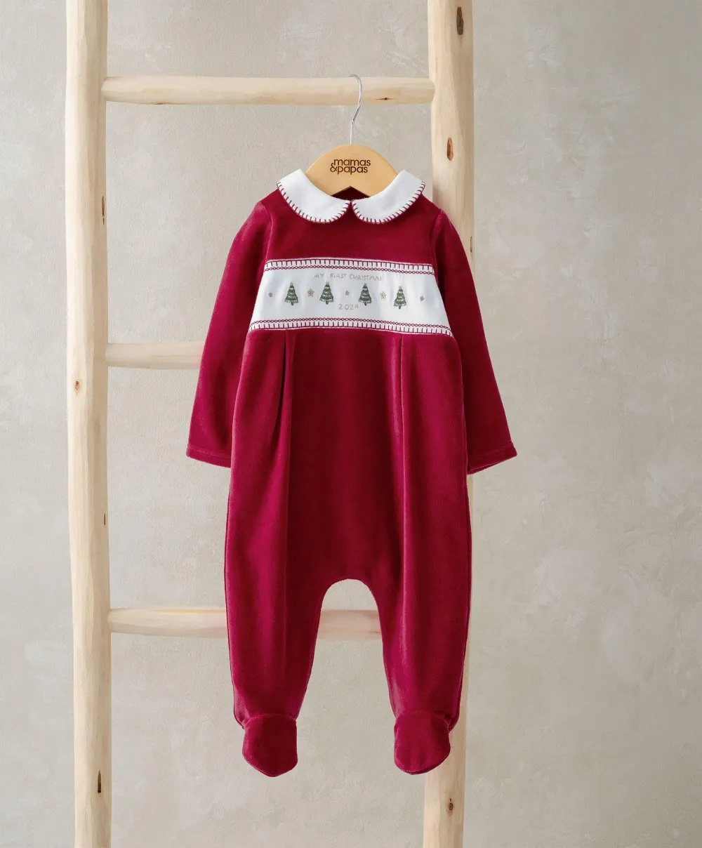 My First Christmas Sleepsuit - Red