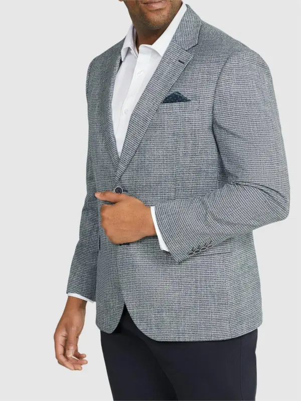 NAVY LAPEL STRETCH BLAZER