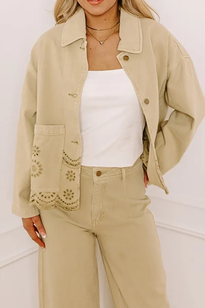 Wrinkle-Resistant And Versatile Hollowed-Out Women's Jacket