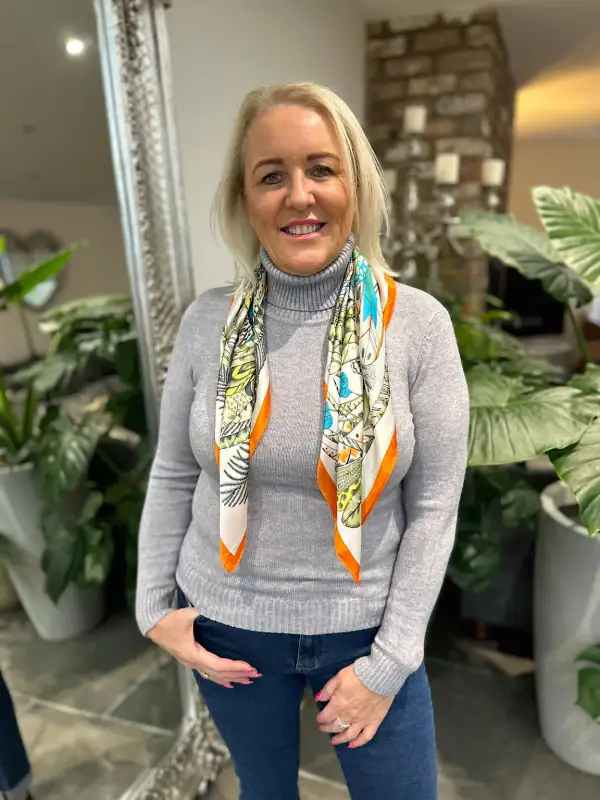 Grey Roll Neck Jumper Sonia