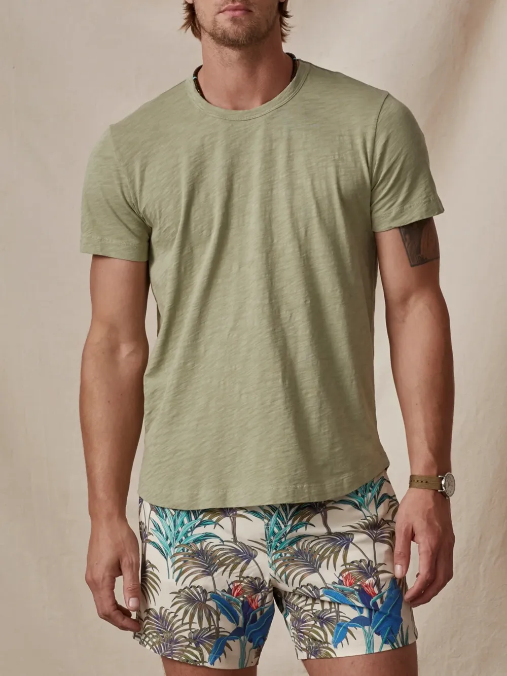 Men's Low Saturation Colors Cotton T-Shirt