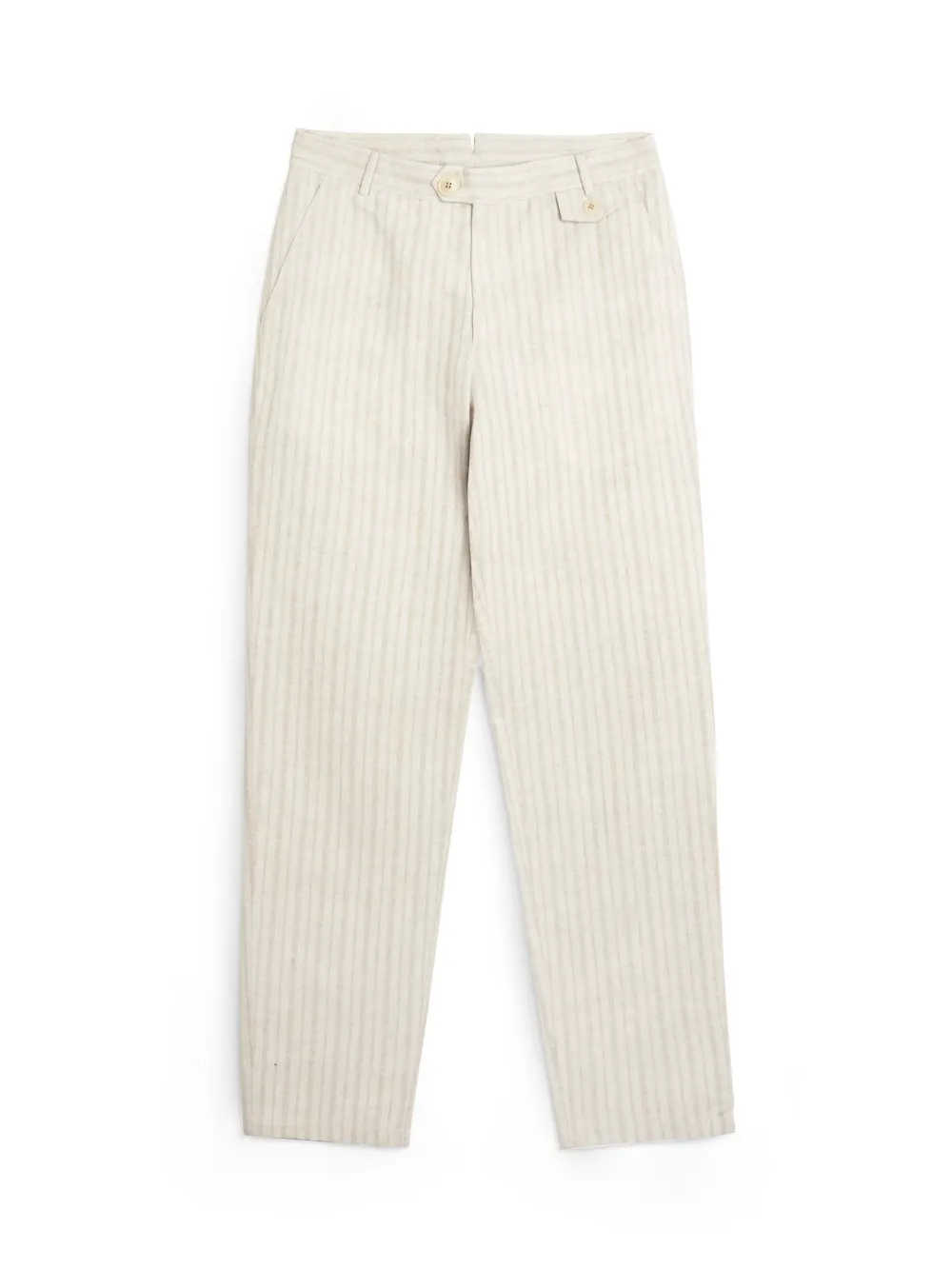 Sand Casual Style Cotton-Linen Trousers