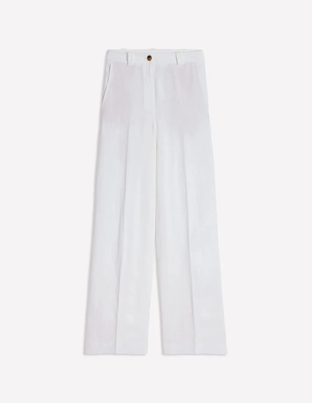 White Westbourne Linen Wide - Leg Pants