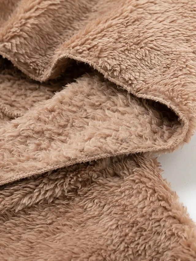 Women's Fleece Jacket Sherpa Jacket Teddy Coat Coat Outdoor Street Daily Fall Winter Long Coat Regular Fit Warm Breathable Casual Jacket Long Sleeve Solid Color Pocket with Pockets Black White Pink