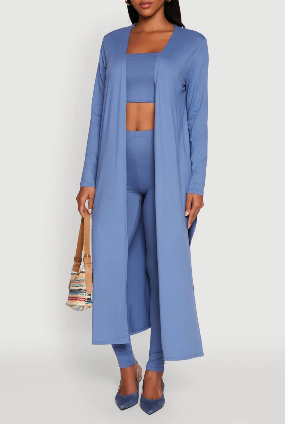 Solid Color Long Cardigan