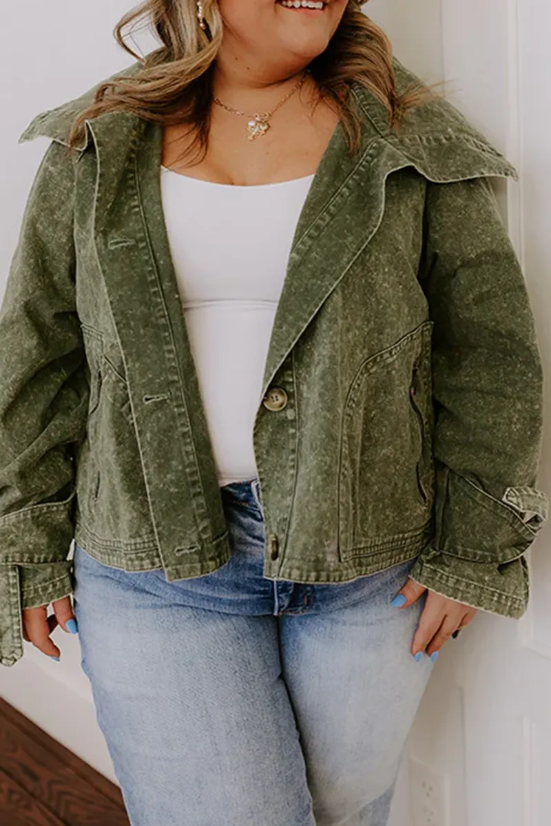 Modern Retro Forest Denim Jacket