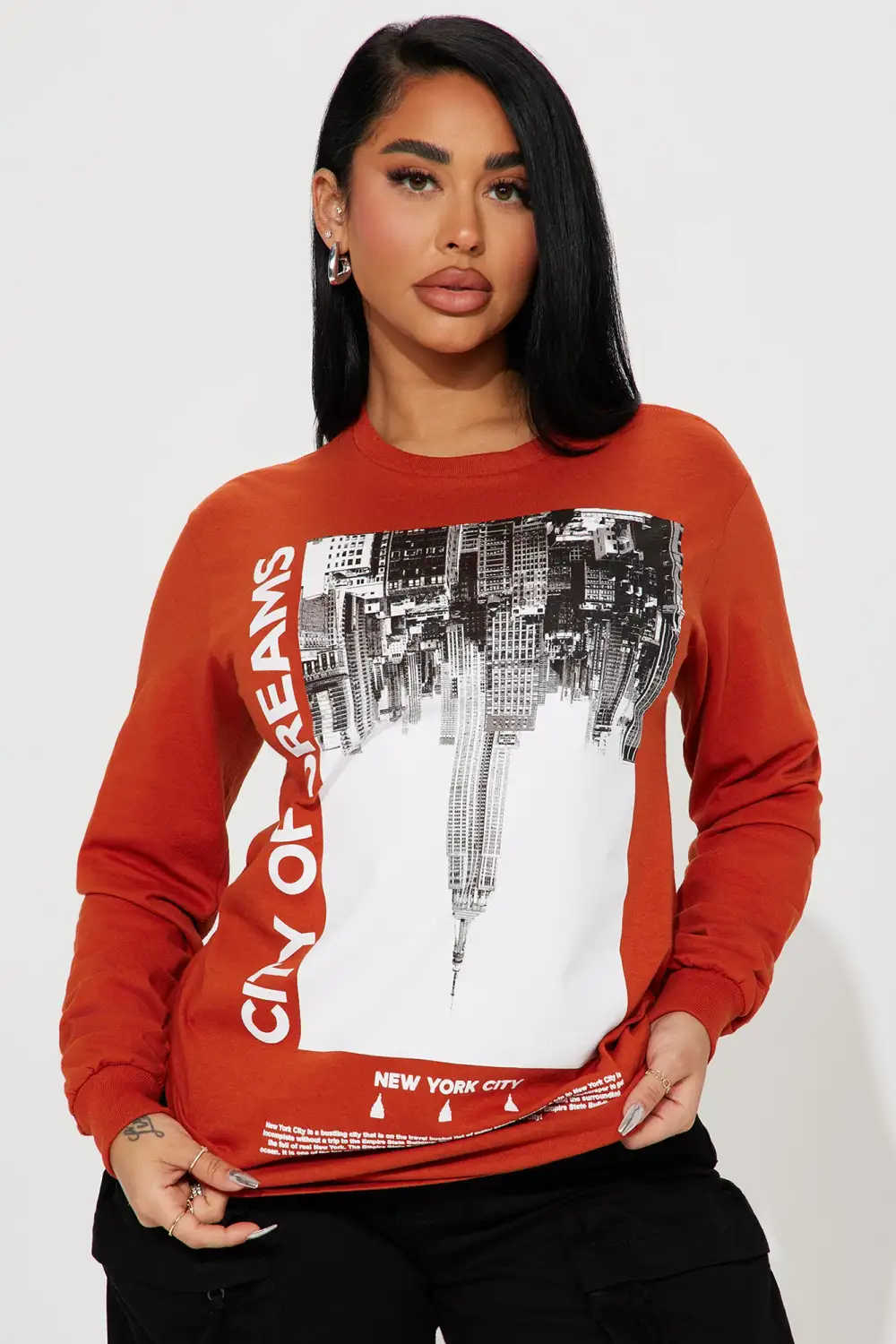 City of Dreams Long Sleeve Tee - Rust