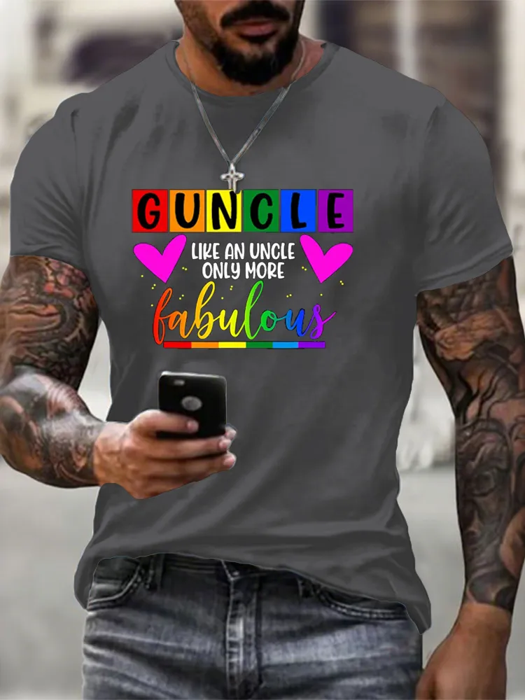 Men'S T-Shirt Guncle Like An Uncle Only More Fabulous LGBT Pride Month T Shirt