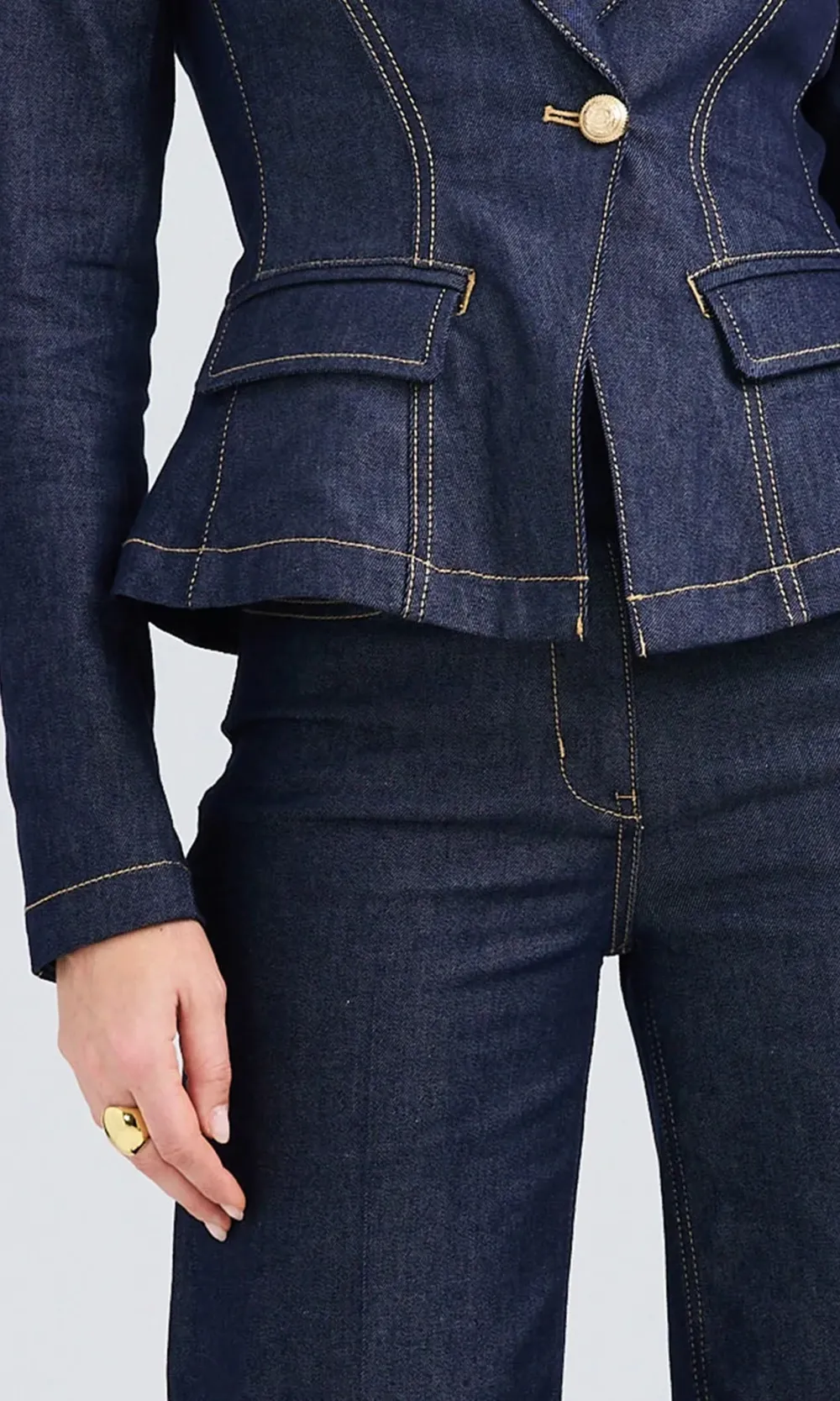 Wide-Leg Denim Pants