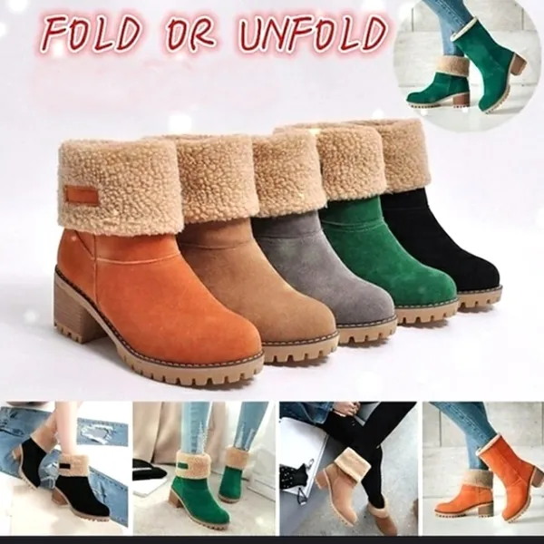 Women's Boots Snow Boots Plus Size Winter Boots Daily Fleece Lined Booties Ankle Boots Winter Pom-pom Chunky Heel Round Toe Fashion Casual Sweet Suede Faux Fur Loafer Solid Colored Black Red Orange