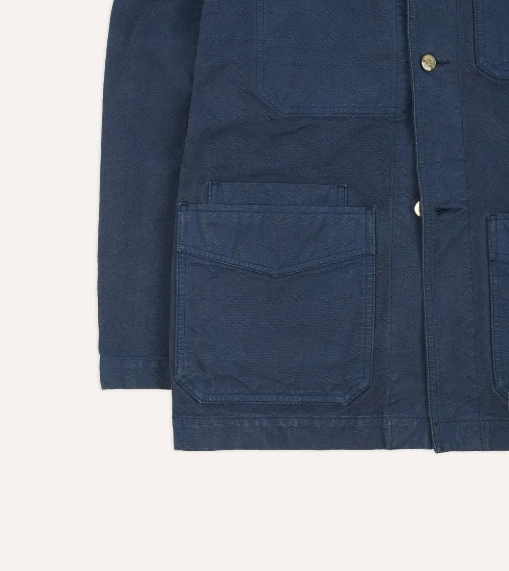 Dark Navy Utility Button Front Jacket