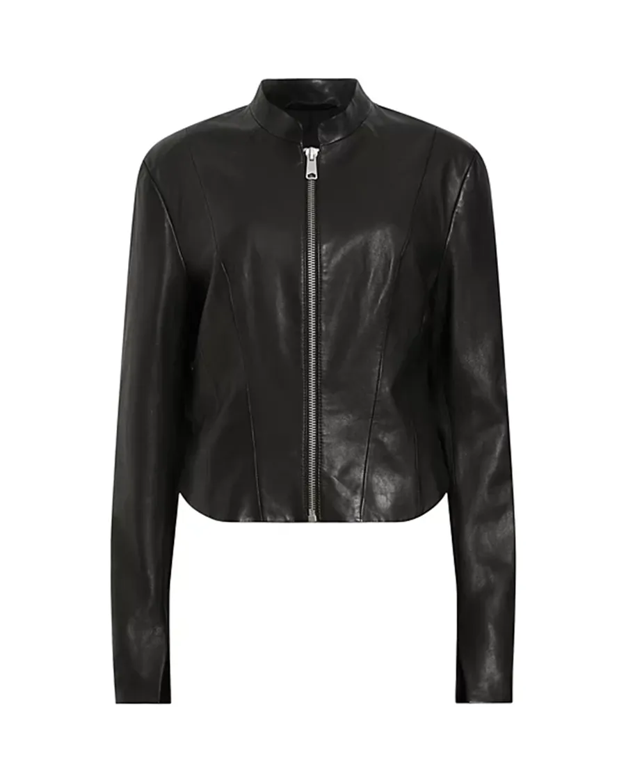 Stand Collar Casual Style Leather Jacket