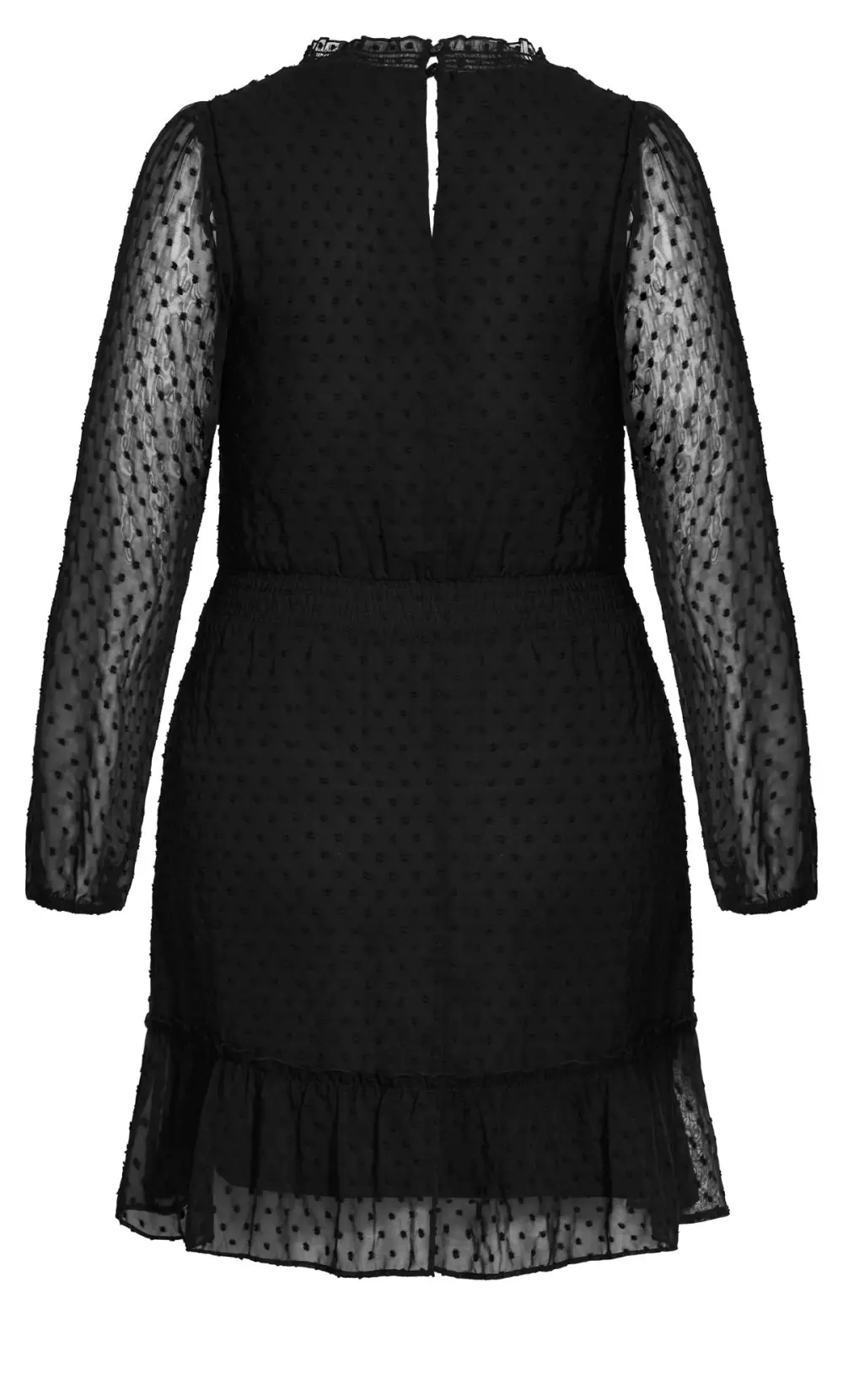 Evans Black Dobby Long Sleeve Mini Dress