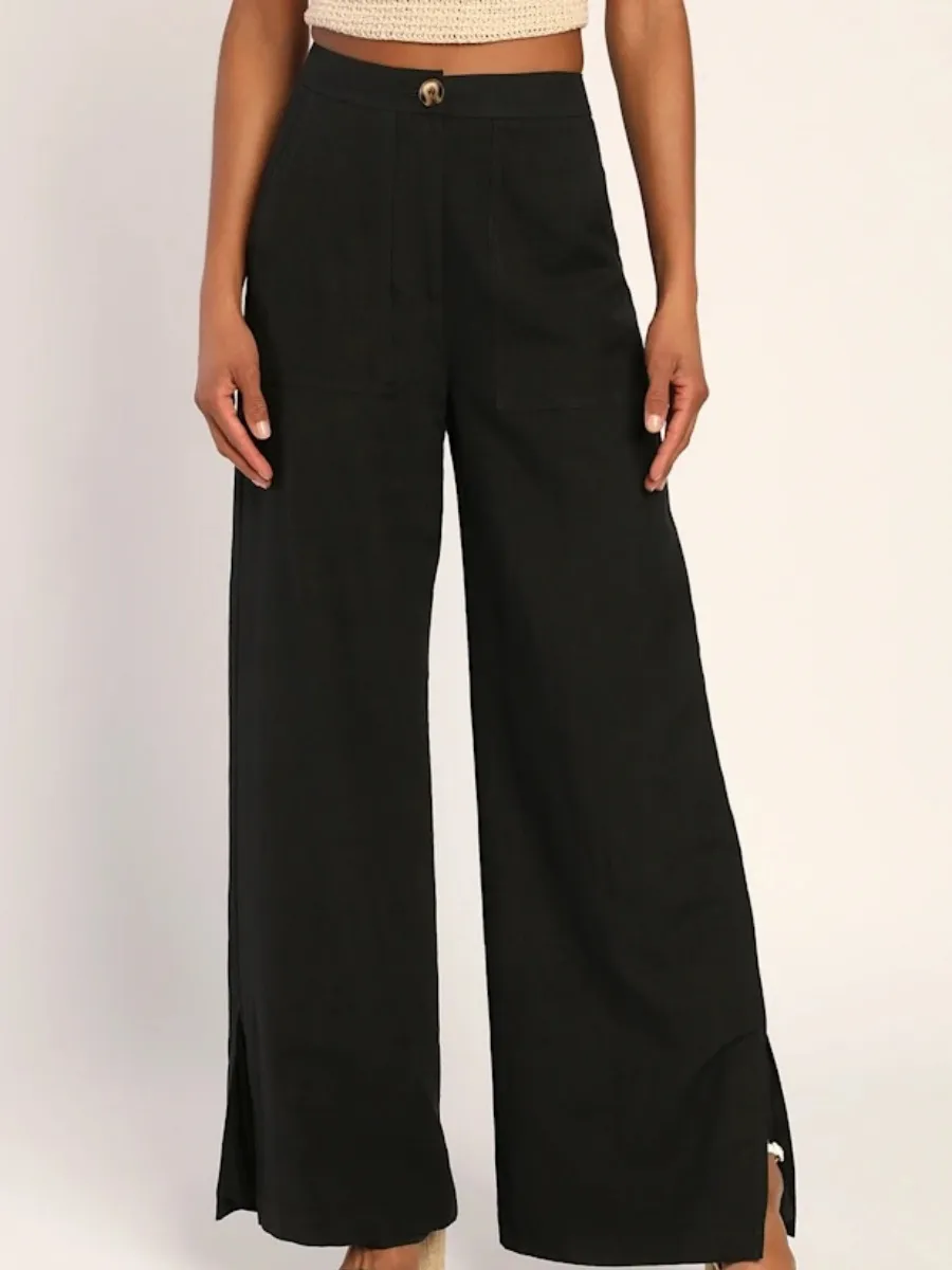 Slit High Waist Pants